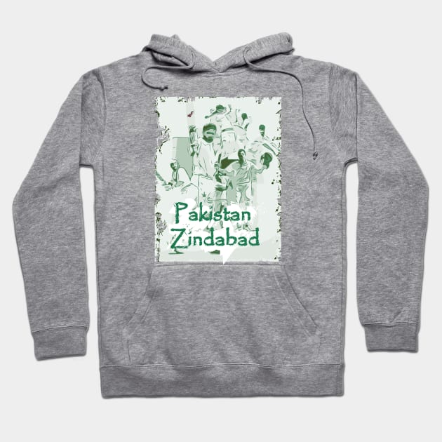 Pakistan Cricket Zindabad T20 Men In Green Hoodie by FasBytes